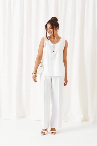 Блуза, брюки, топ Beautiful&Free 6447 бело-черный - фото 14