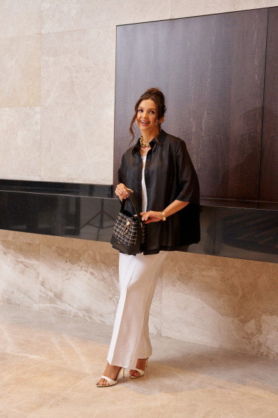 Блуза, брюки, топ Beautiful&Free 6447 бело-черный - фото 10