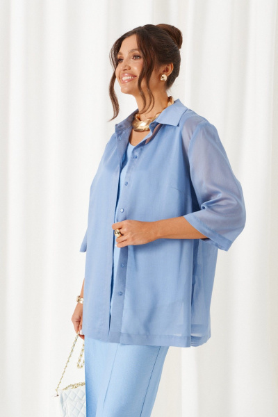 Блуза, брюки, топ Beautiful&Free 6447 голубой - фото 14