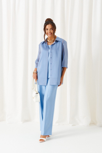 Блуза, брюки, топ Beautiful&Free 6447 голубой - фото 13