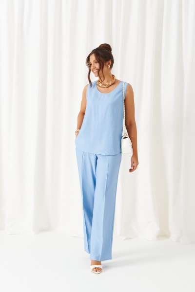 Блуза, брюки, топ Beautiful&Free 6447 голубой - фото 7