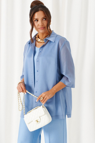 Блуза, брюки, топ Beautiful&Free 6447 голубой - фото 2