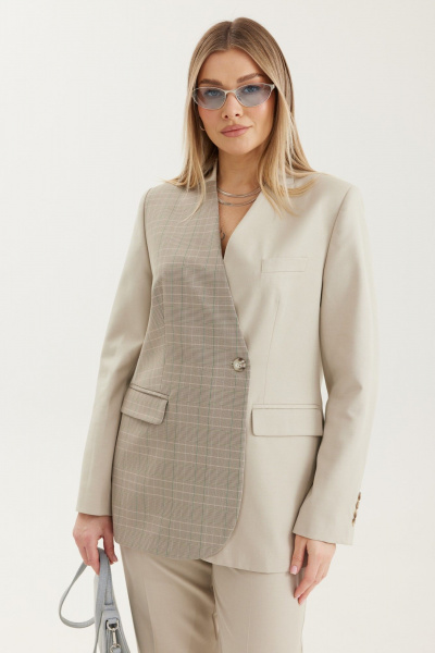 Жакет Elady 4702 жемчужный_клетка - фото 1