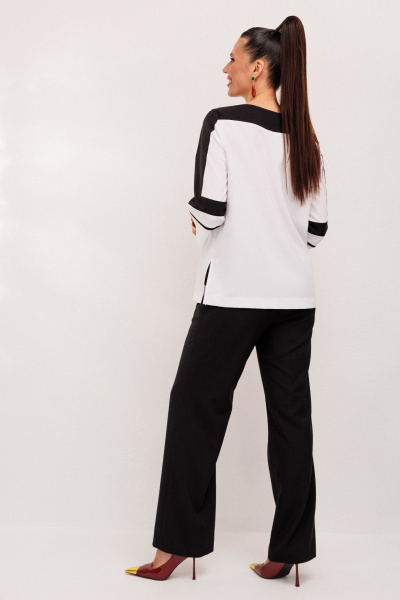 Комбо: прямая блуза и брюки из двухцветного текстиля Galean Style 938 - фото 13