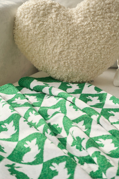 Плед Belange 3551 бело-зеленый - фото 6