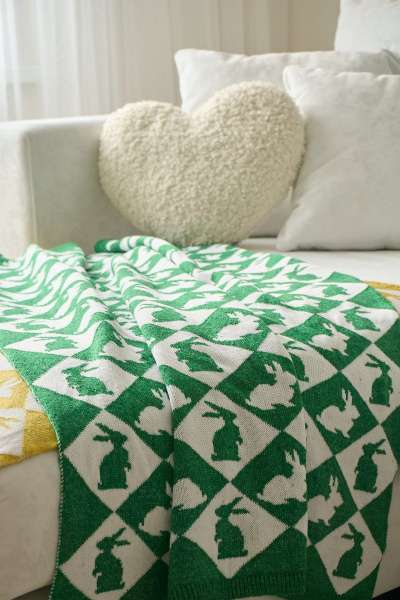 Плед Belange 3551 бело-зеленый - фото 5