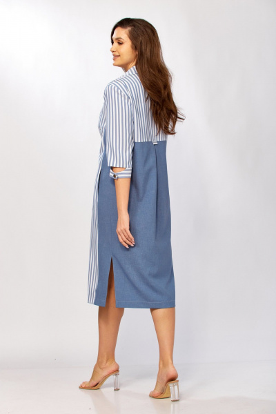 Платье Tensi 411 джинсовый-белый - фото 6