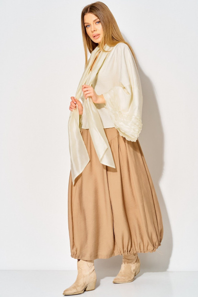 Блуза, юбка Laikony L-934 жемчужный+миндаль - фото 13