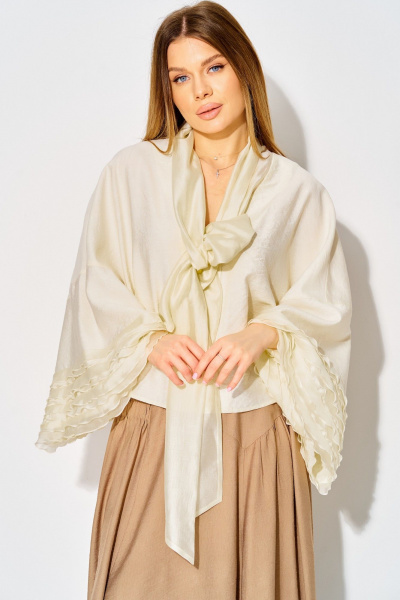 Блуза, юбка Laikony L-934 жемчужный+миндаль - фото 11