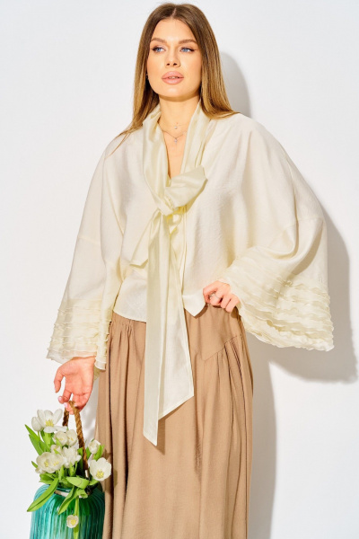 Блуза, юбка Laikony L-934 жемчужный+миндаль - фото 10