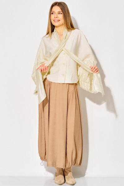 Блуза, юбка Laikony L-934 жемчужный+миндаль - фото 9