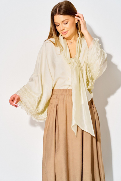 Блуза, юбка Laikony L-934 жемчужный+миндаль - фото 4