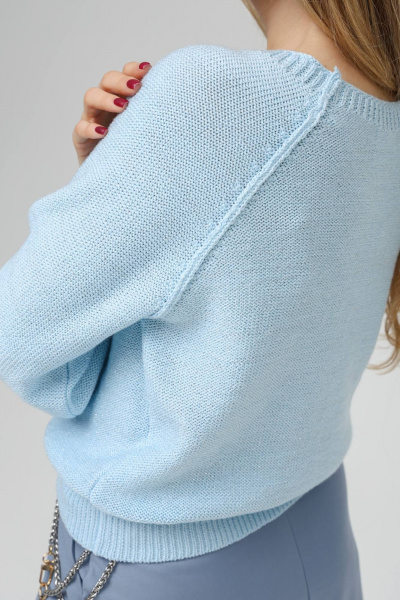 Джемпер Romgil РВ0370-ХМ2 бледно-голубой,серебро - фото 3