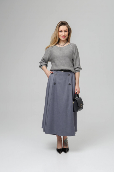 Джемпер Romgil РВ0370-ХМ2 серый шелк,серебро - фото 2