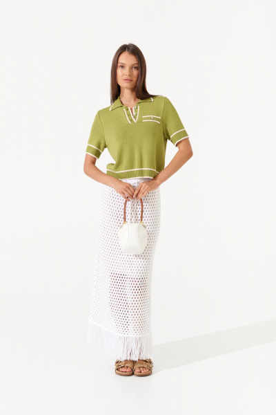 Джемпер Romgil РВ0405-ВИ4 золотая олива, молочный - фото 6