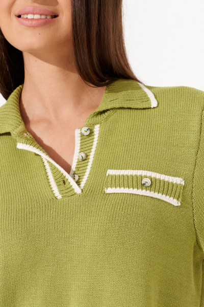 Джемпер Romgil РВ0405-ВИ4 золотая олива, молочный - фото 3