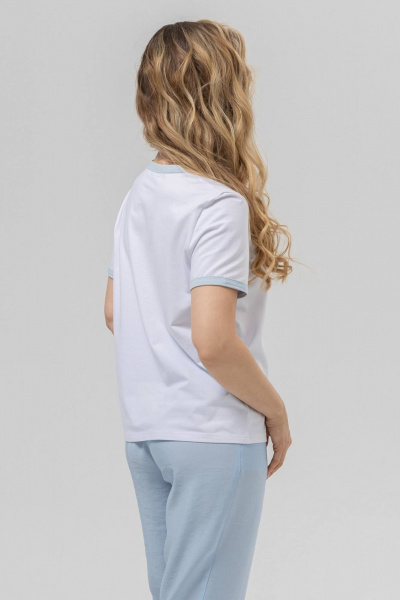 Майка Romgil РП0131-ХЛ4 белый, нежно-голубой - фото 2