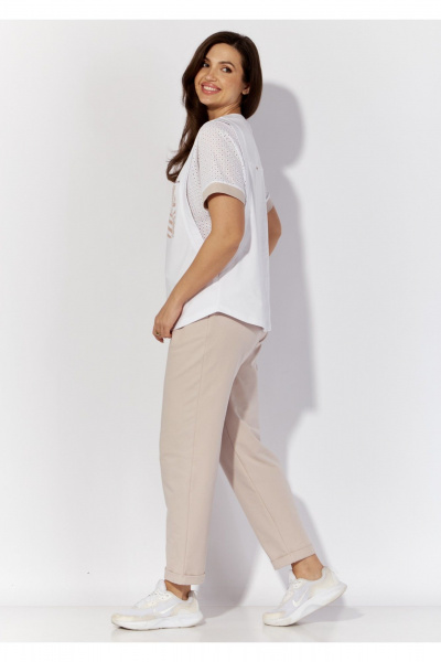 Блуза, брюки TAiER 1365 белый_бежевый - фото 4