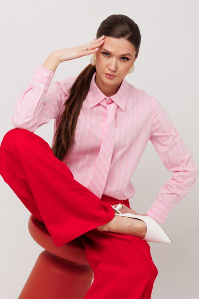 Рубашка, галстук ERTANNO 1018 розовый - фото 10