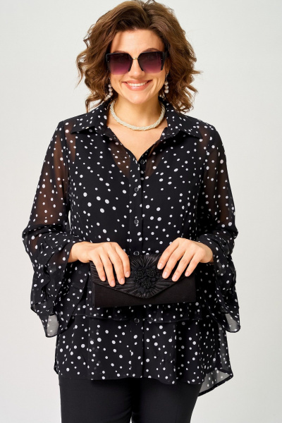 Блуза EVA GRANT 7221С мелкий_горох - фото 10