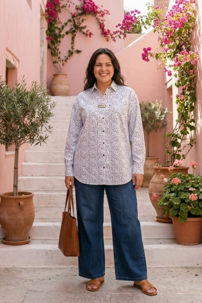 Рубашка Lissana 5037 серые_узоры - фото 4