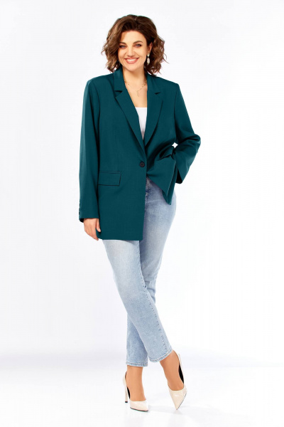 Жакет Ольга Стиль С-986 морская-волна - фото 7