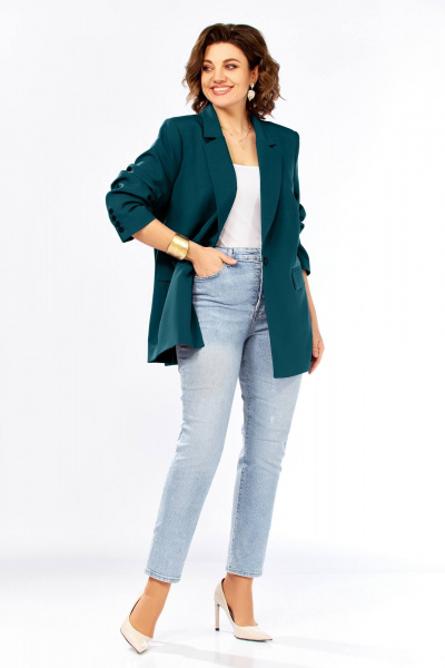 Жакет Ольга Стиль С-986 морская-волна - фото 6