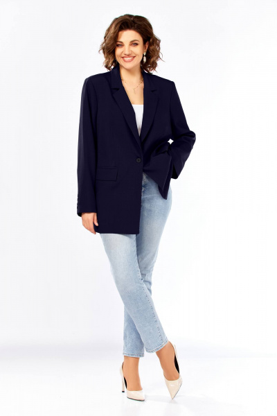 Жакет Ольга Стиль С-986 темно-синий - фото 7