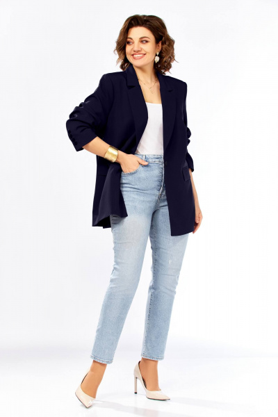 Жакет Ольга Стиль С-986 темно-синий - фото 6