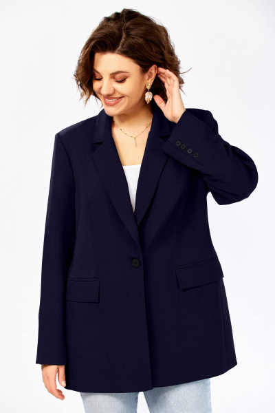 Жакет Ольга Стиль С-986 темно-синий - фото 4