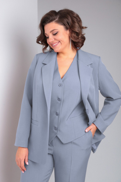 Брюки, жакет, жилет Vilena 1119 светлый_джинс - фото 2