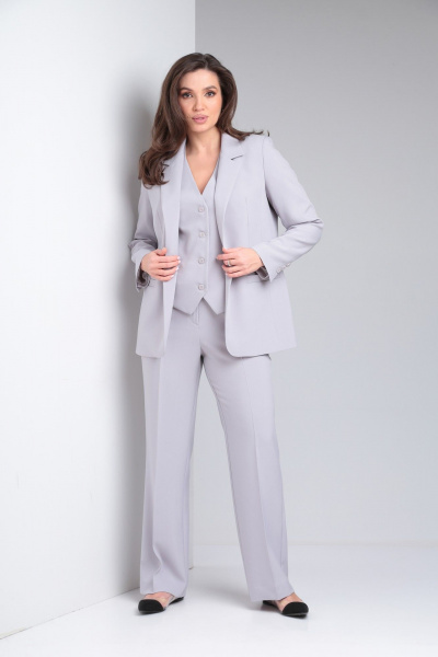 Брюки, жакет, жилет Vilena 1120 серый - фото 7