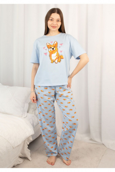 Брюки, футболка Купалинка 661437.158-164 к.голубой,набивка - фото 1