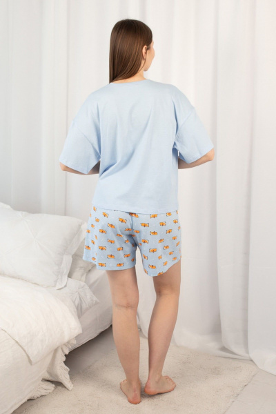 Футболка, шорты Купалинка 661521.158-164 к.голубой,набивка - фото 4