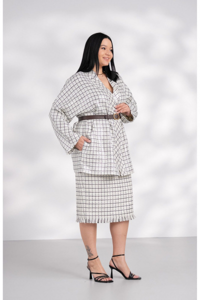 Жакет FASHION CENTRE П-4339 белый_черный_серебро - фото 2