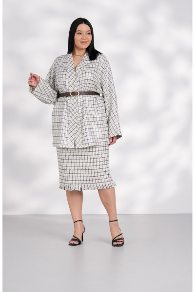 Жакет FASHION CENTRE П-4339 белый_черный_серебро - фото 1