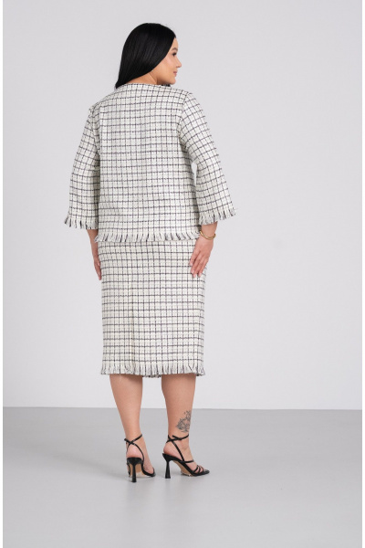 Юбка FASHION CENTRE П-4342 белый_черный_серебро - фото 3