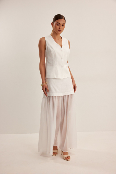 Жилет, юбка DAVA 2233 белый - фото 2