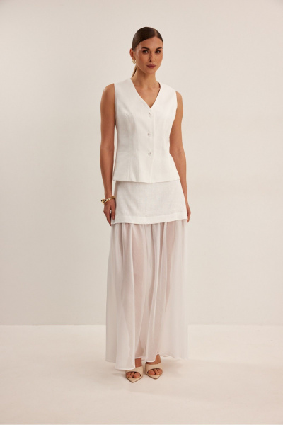 Жилет, юбка DAVA 2233 белый - фото 1