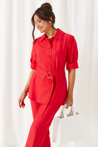 Блуза, брюки Beautiful&Free 6450 красный - фото 8