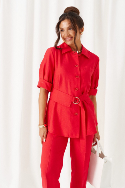 Блуза, брюки Beautiful&Free 6450 красный - фото 7