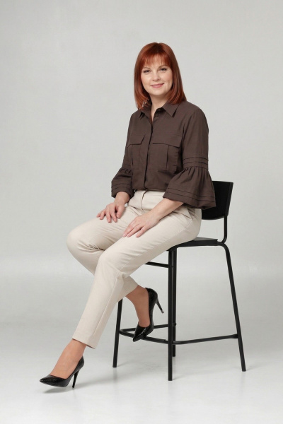 Блуза Соджи 703 коричневый - фото 3