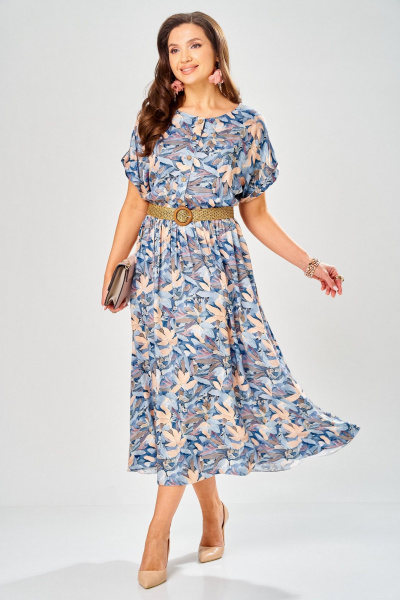 Платье Твой имидж 2396 голубой_с_принтом - фото 5
