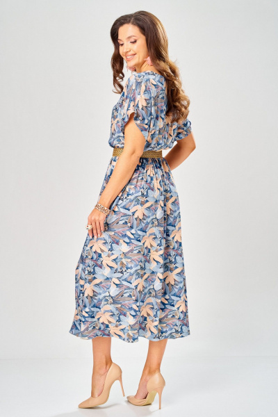 Платье Твой имидж 2396 голубой_с_принтом - фото 2