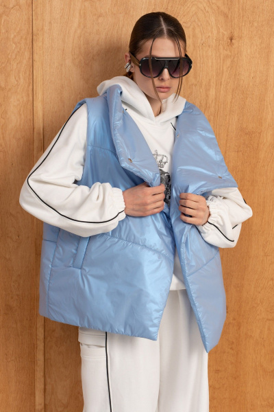 Брюки, жилет, свитшот Luna 288 молоко/голубой - фото 18