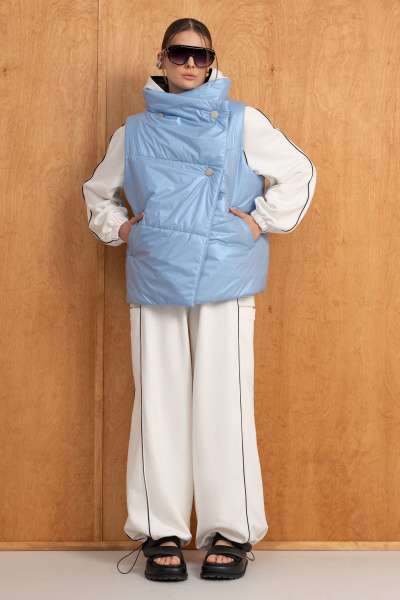 Брюки, жилет, свитшот Luna 288 молоко/голубой - фото 17