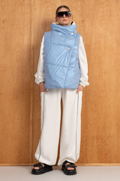 Брюки, жилет, свитшот Luna 288 молоко/голубой - фото 1