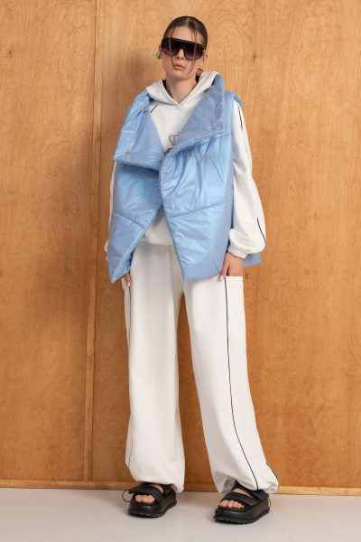 Брюки, жилет, свитшот Luna 288 молоко/голубой - фото 12