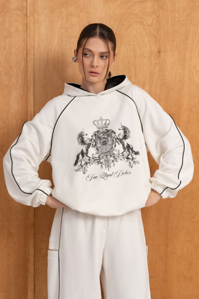 Брюки, жилет, свитшот Luna 288 молоко/голубой - фото 4