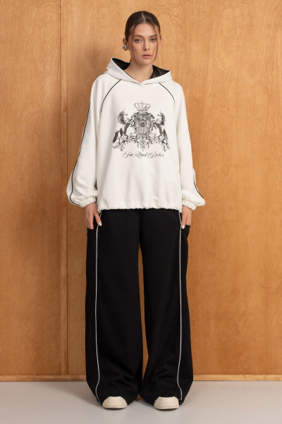 Брюки, жилет, свитшот Luna 295 молоко/чёрный - фото 8